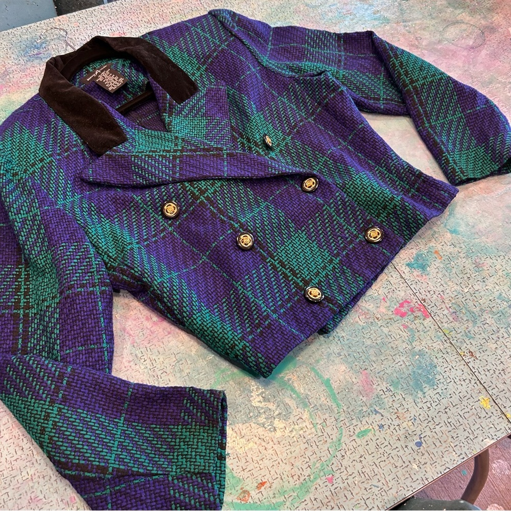 90s Cropped Tweed Jacket